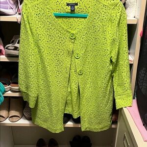 Westbound Lime Green Lace Knit Top